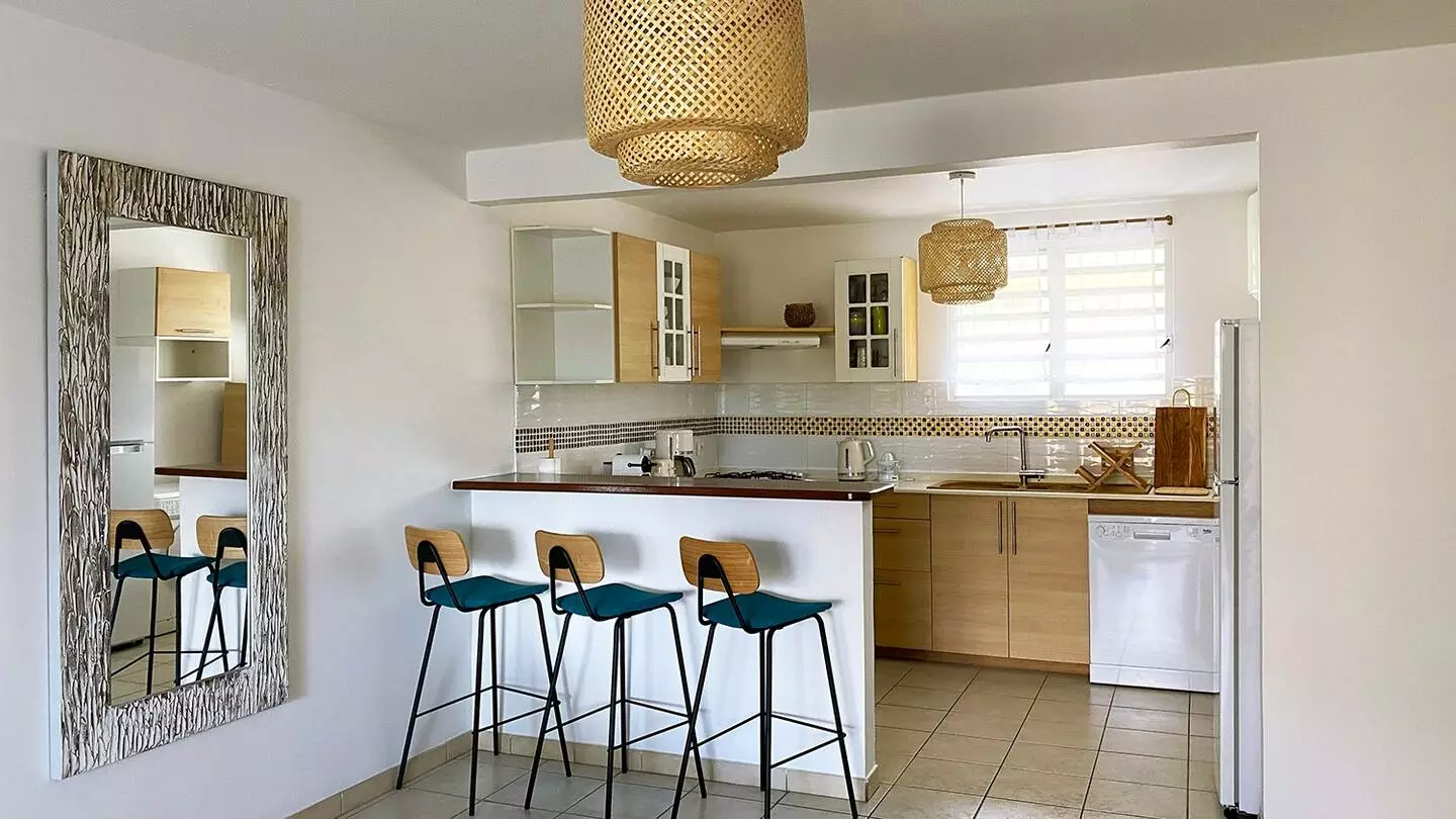 Vue d'ensemble de la cuisine de l'appartement alizé
